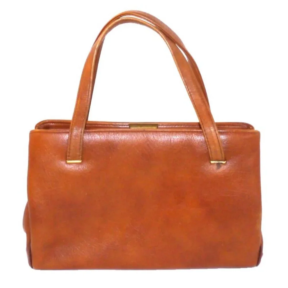 Vintage Globe Trotter brown leather flight bag satchel handbag purse by MARGOLIN